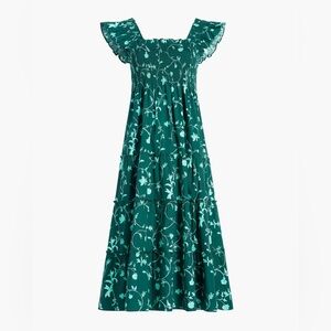 Hill House Nap Dress Emerald Botanical XS
